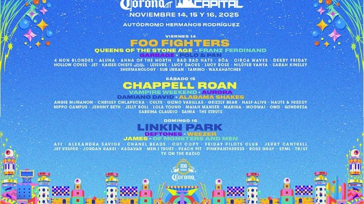 Corona Capital 2025: Foo Fighters, Linkin Park y Deftones lideran cartel